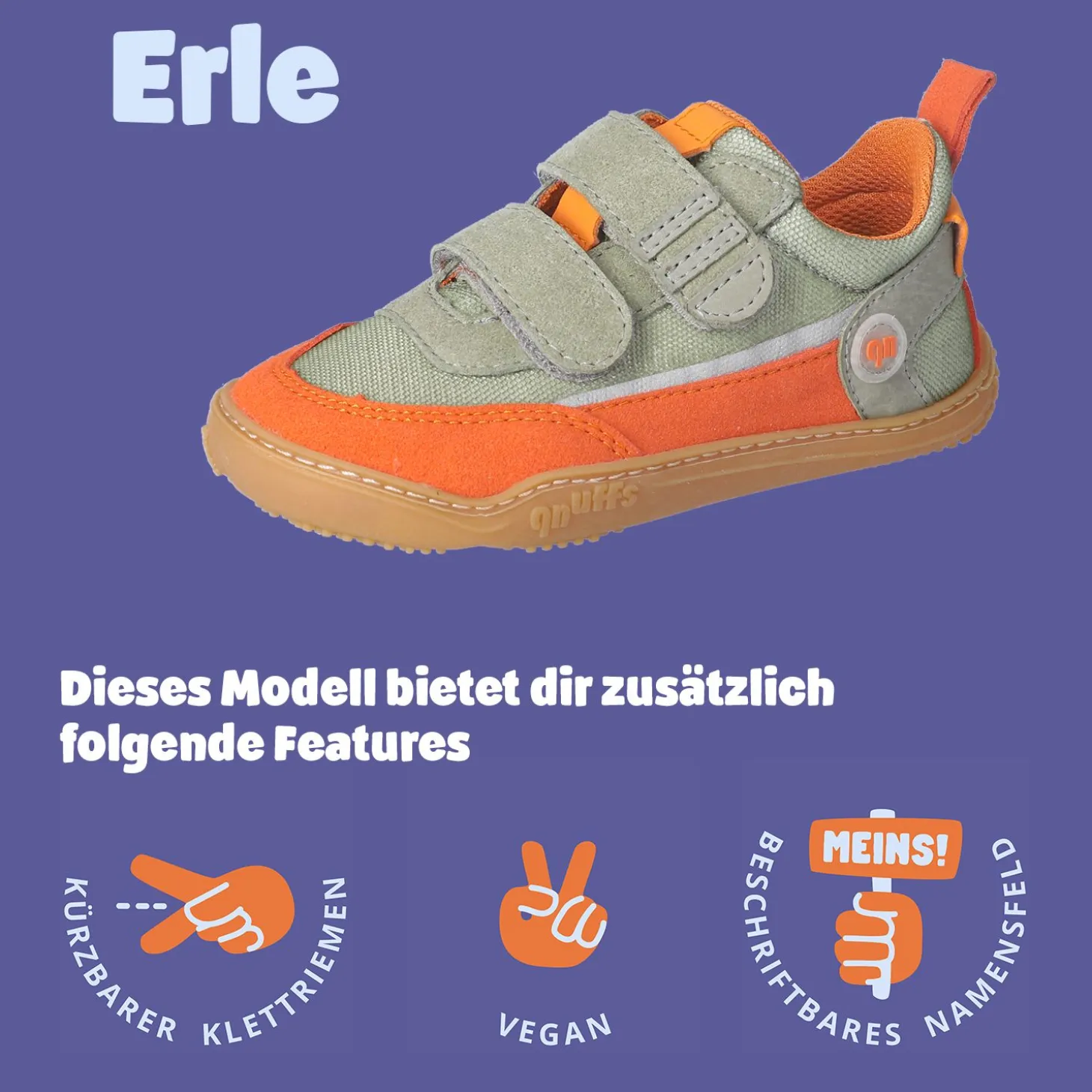 ERLE - Barfußschuhe orange