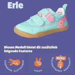 ERLE - Barfußschuhe türkis