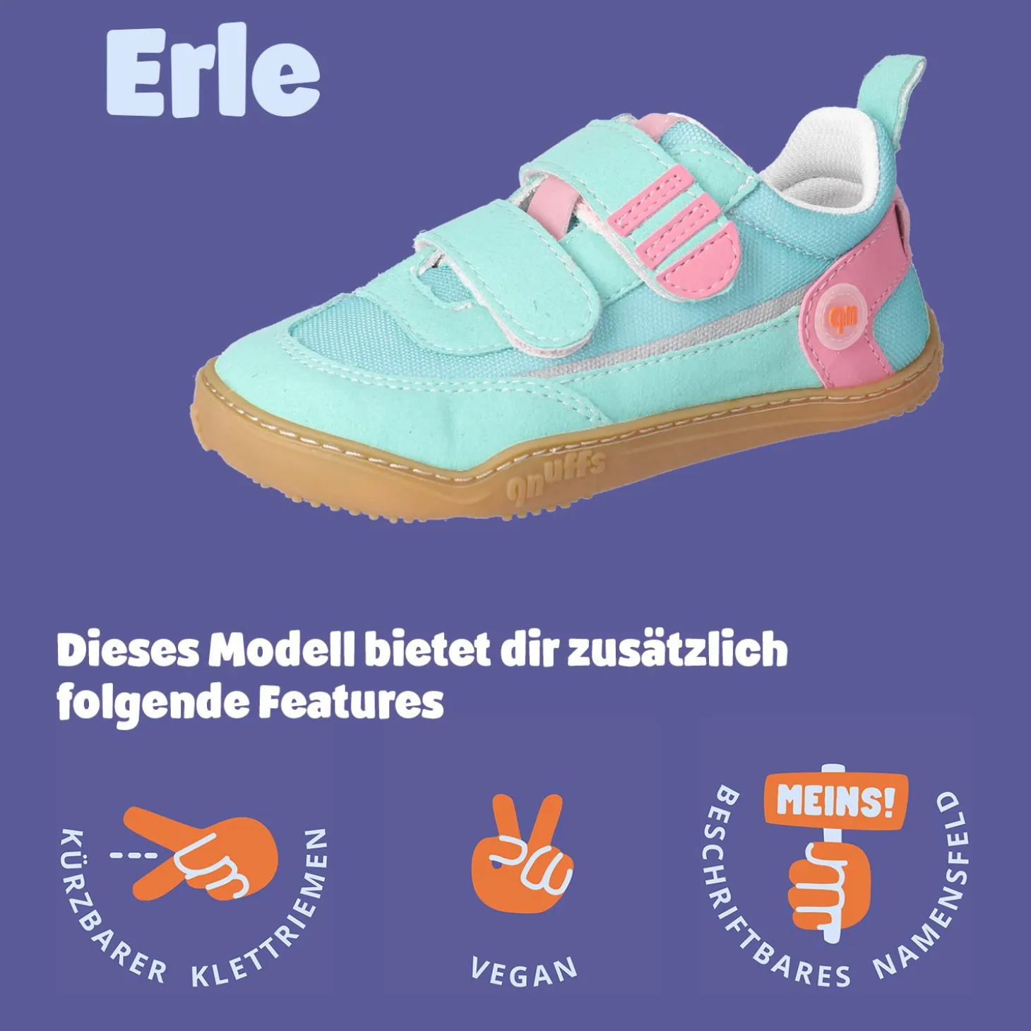 ERLE - Barfußschuhe türkis