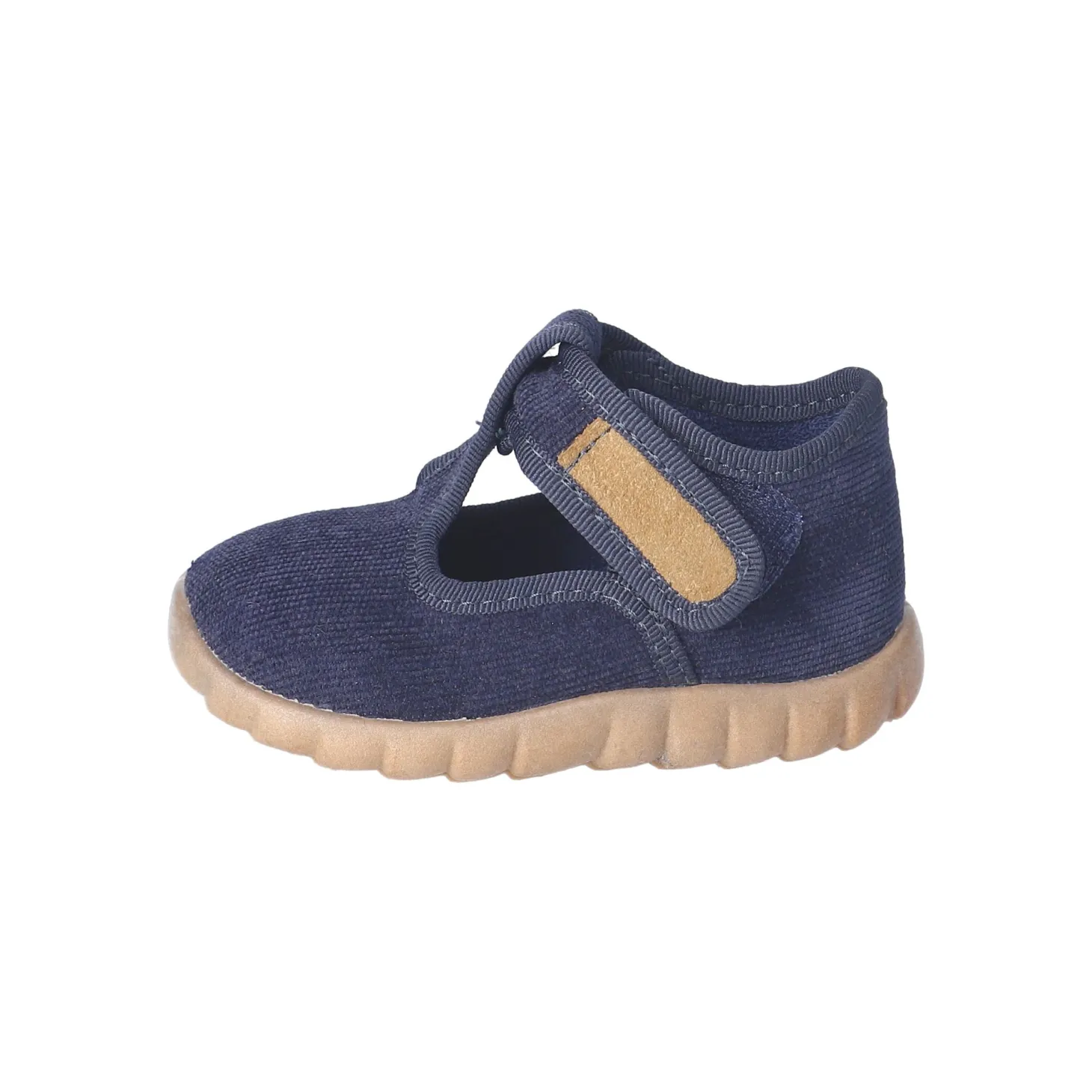 Kinder Klett-Hausschuhe Blau