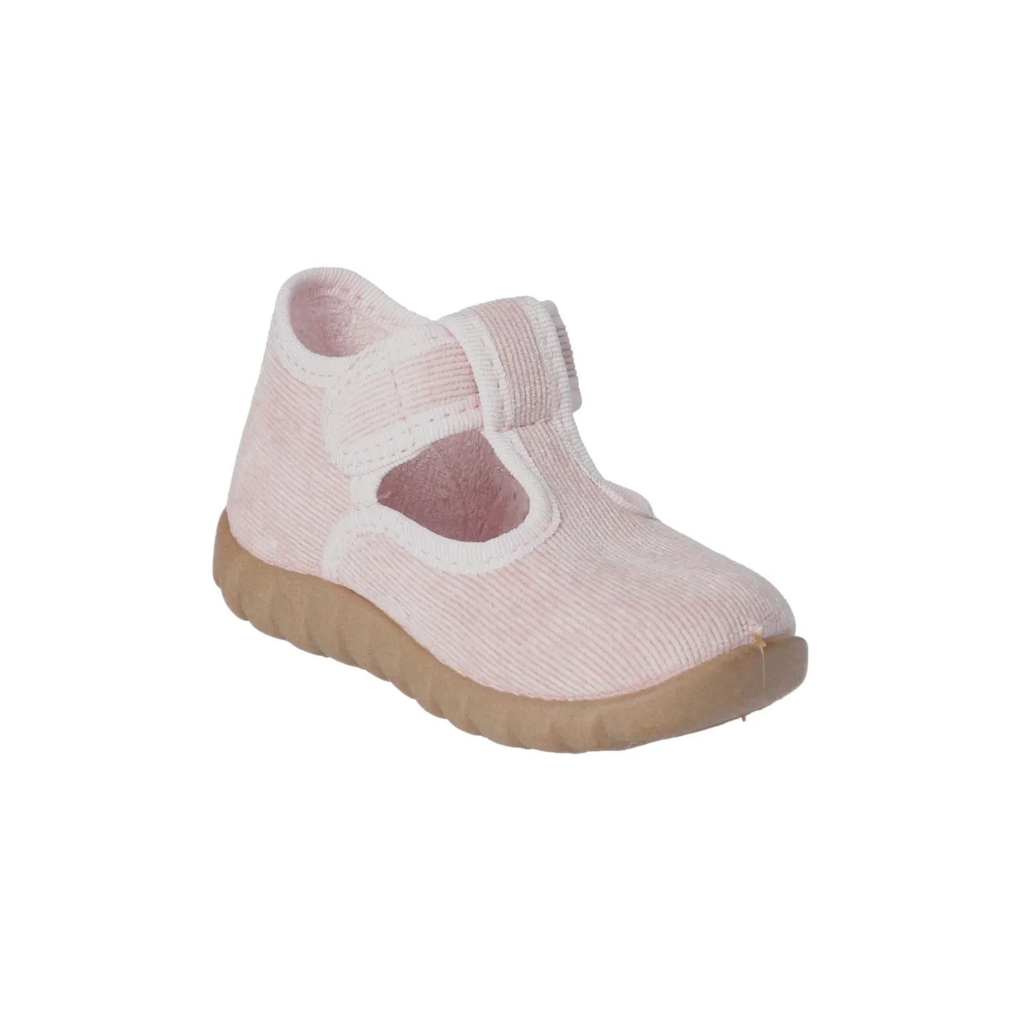 Kinder Klett-Hausschuhe Rosa