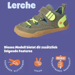 LERCHE - Barfußschuhe Grün