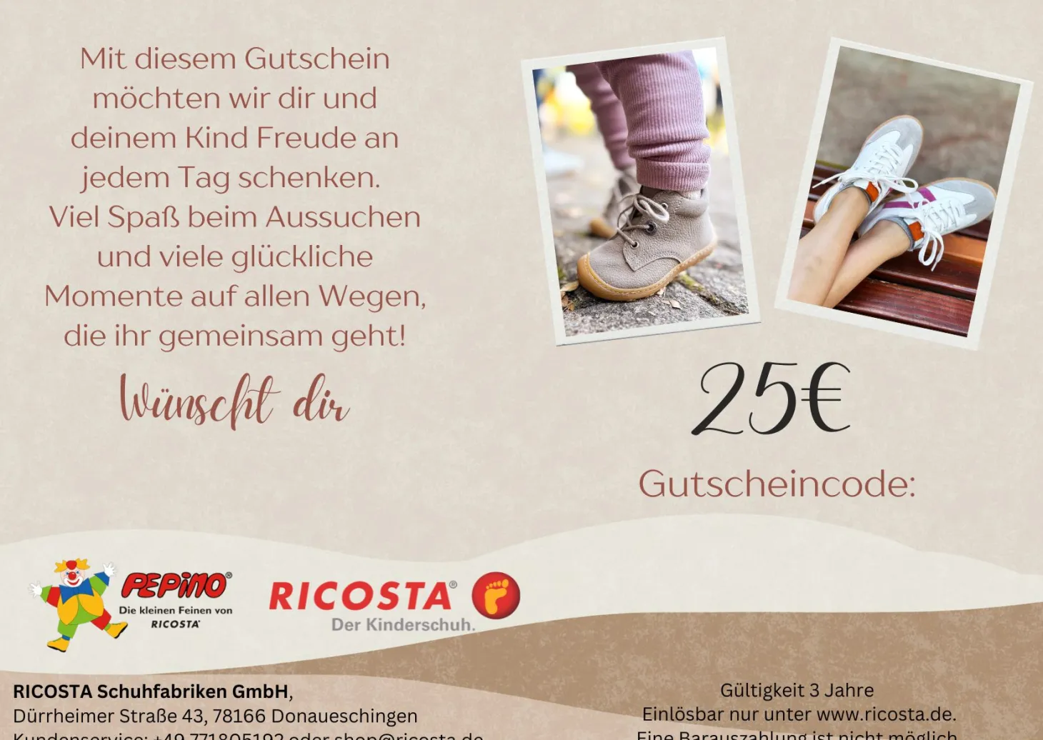 RICOSTA Gutscheinkarten