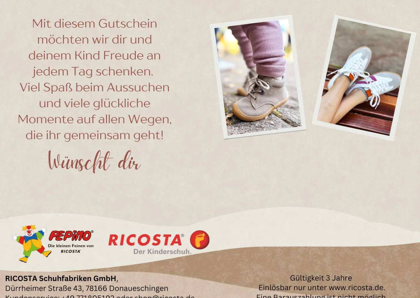 RICOSTA Gutscheinkarten